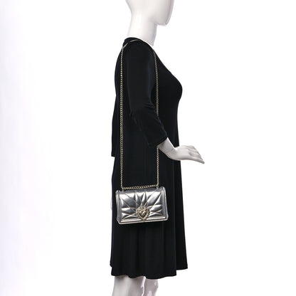 Dolce & Gabbana Metallic Calfskin Medium Devotion Crossbody Bag Silver 2 of 8