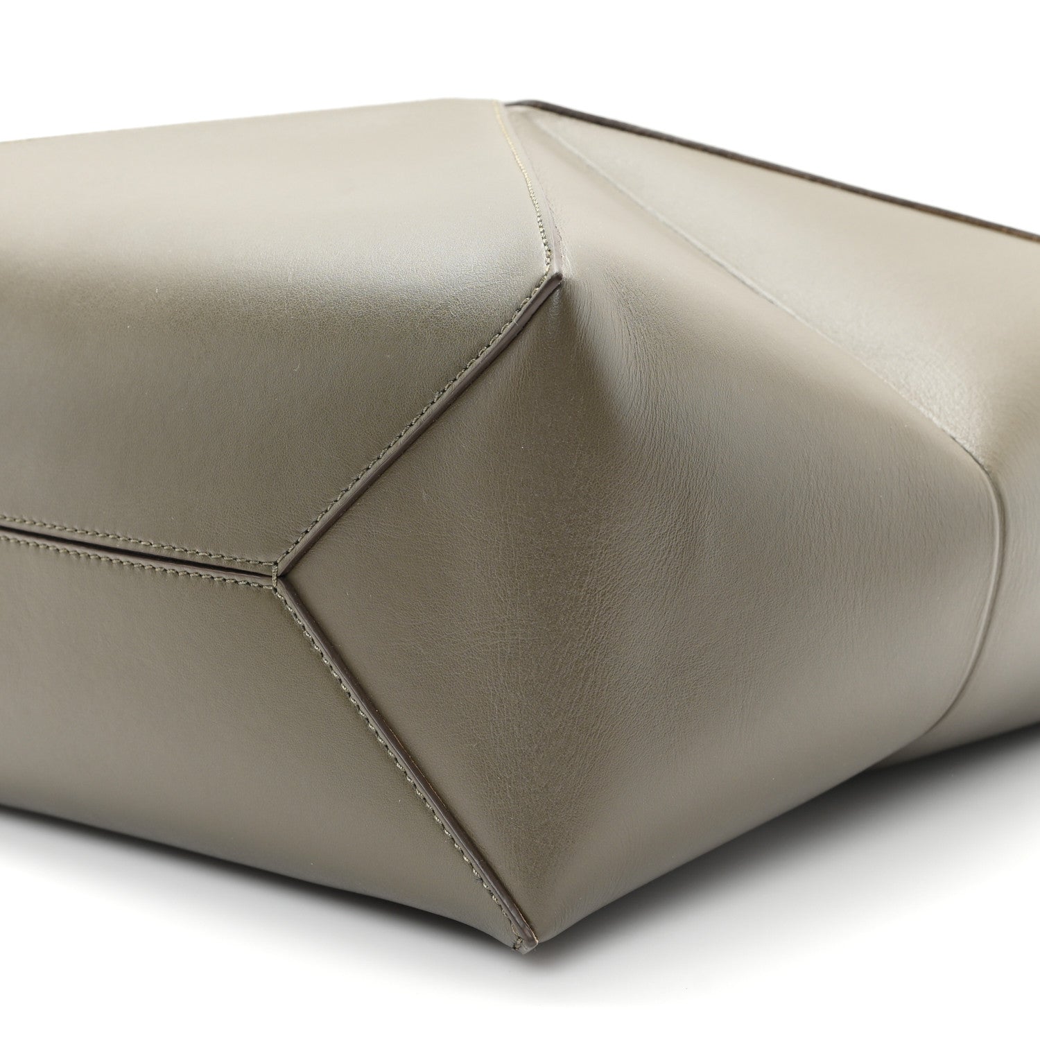 Loewe Shiny Calfskin Medium Puzzle Fold Tote Dark Khaki Green 9 of 9