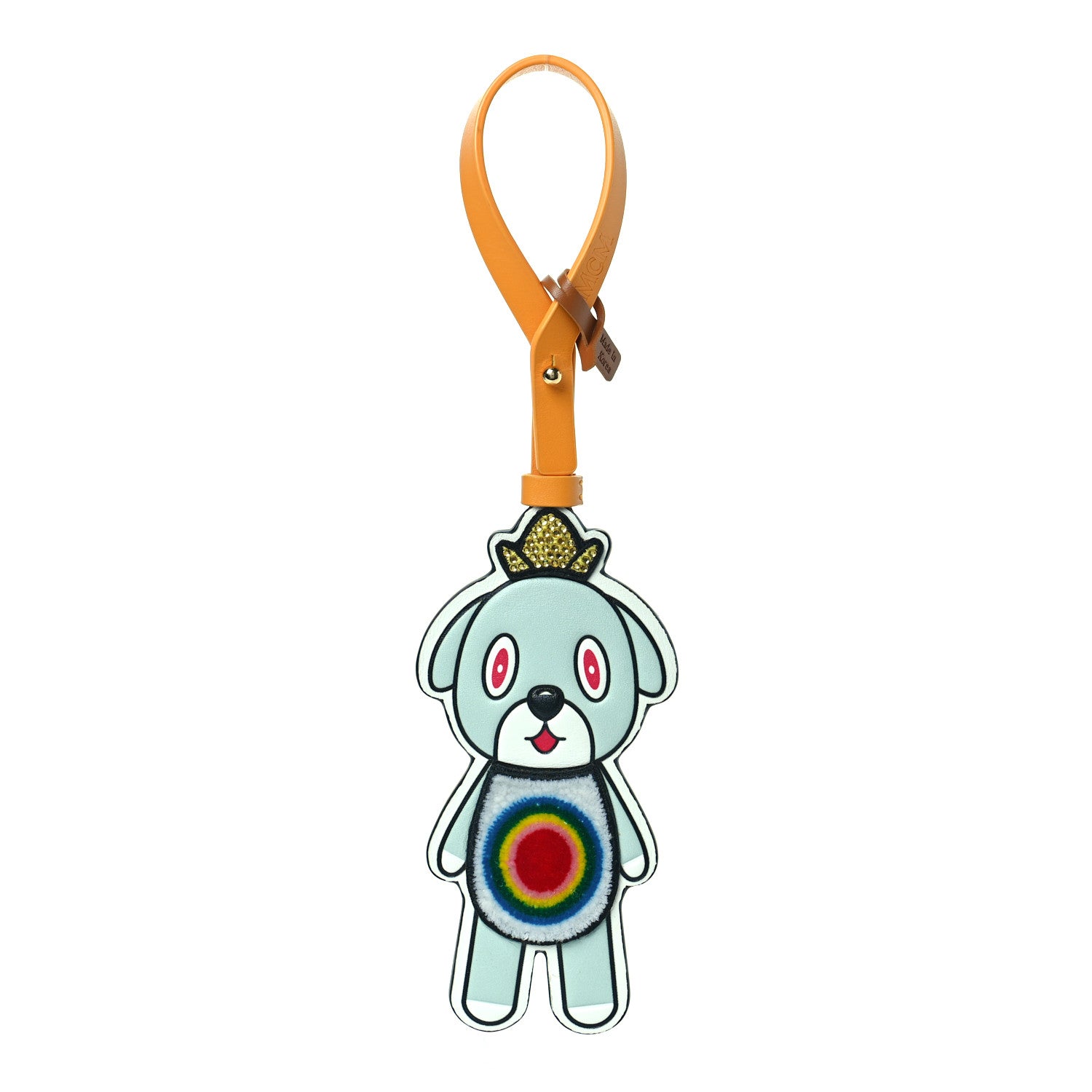 MCM X Eddie Kang Visetos Calfskin Crystal Embellished Bear Key Ring Multicolor 1 of 5