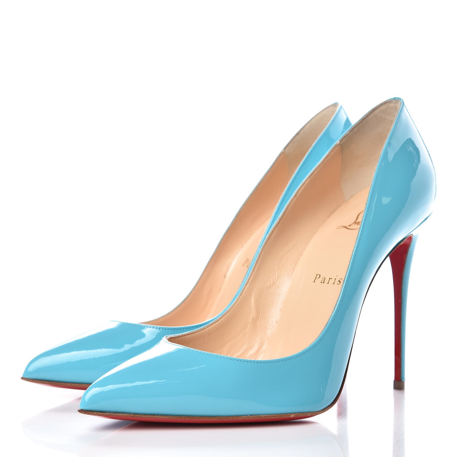 Christian Louboutin Patent Pigalle Follies 100 Pumps 39.5 Pacific 2 of 8