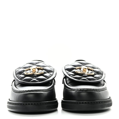 Chanel Lambskin Quilted CC Turnlock Loafers 36 Black 2 of 9