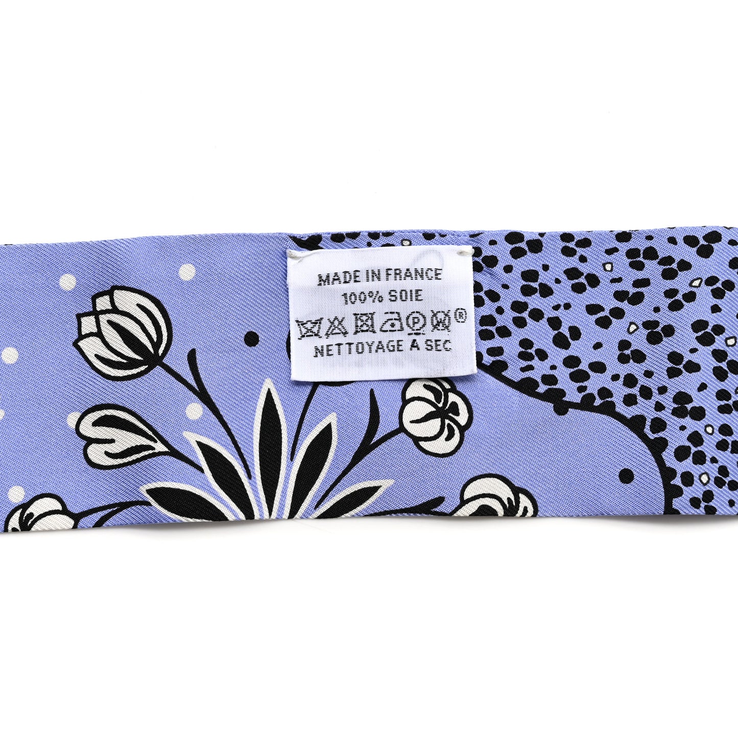 Silk Les Leopards Twilly Lavande Black White