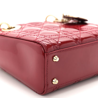 Christian Dior Patent Cannage Mini Lady Dior Red 9 of 11