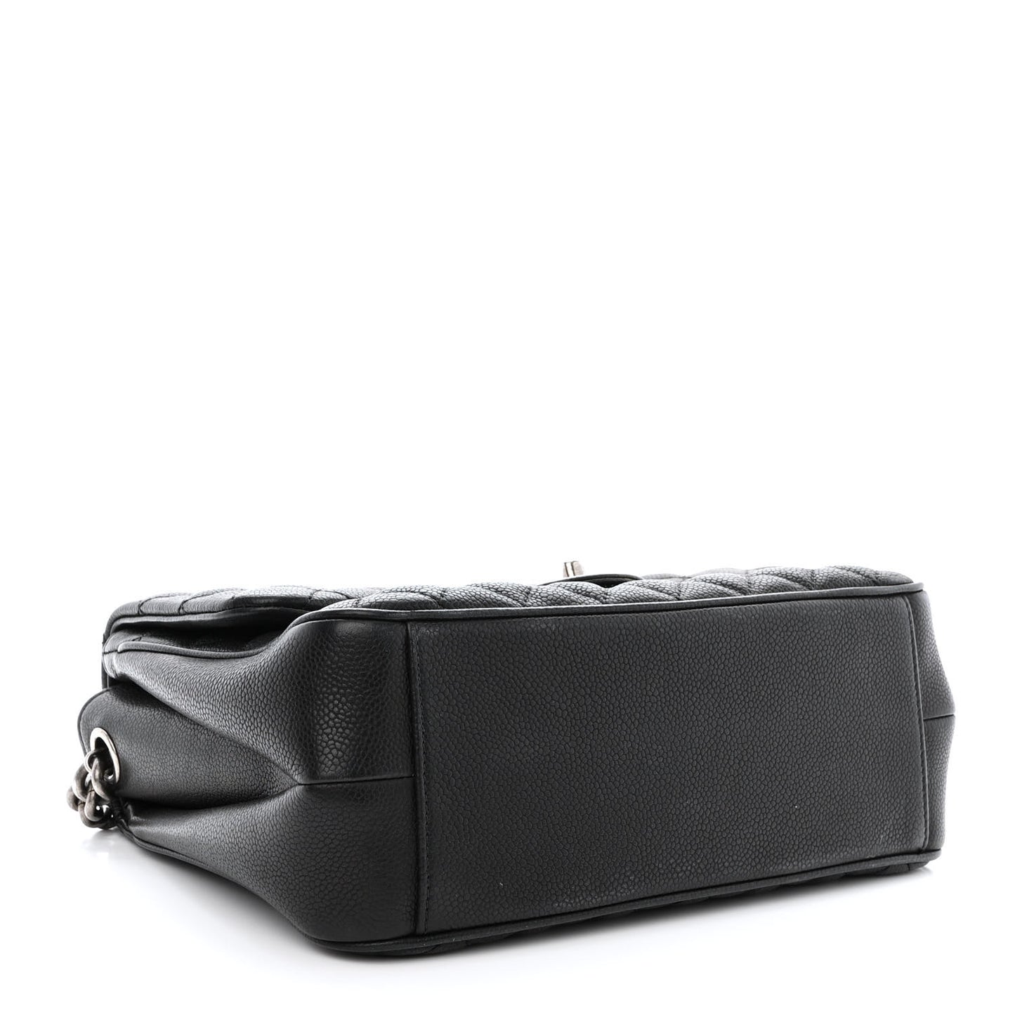 Caviar Quilted Medium Rock In Rome Single Flap Black