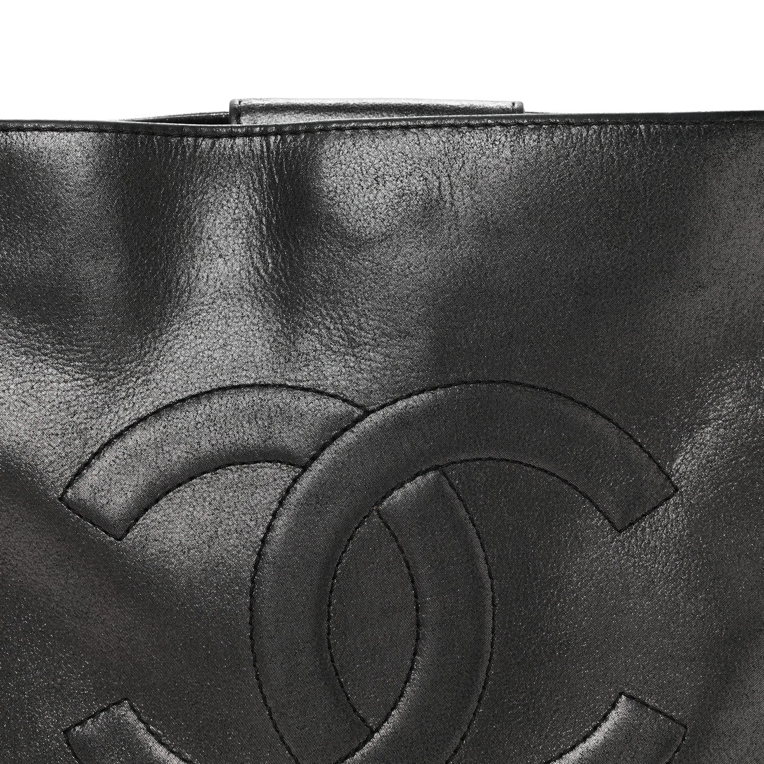 Chanel Iridescent Calfskin CC East West Shopping Tote Black 8 of 10