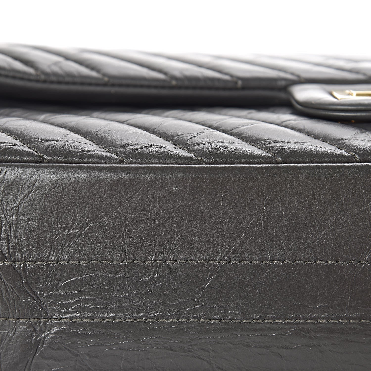 Chanel Aged Calfskin Chevron Quilted 2.55 Reissue 226 Dark Grey 14 of 14