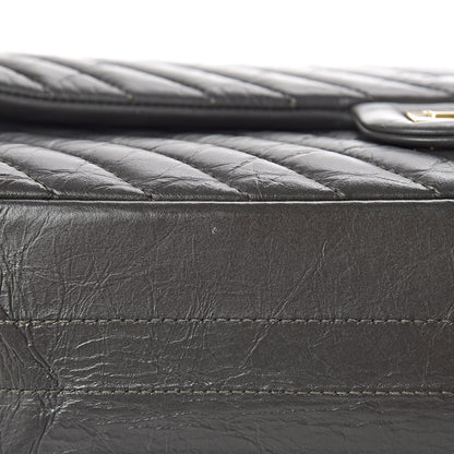 Chanel Aged Calfskin Chevron Quilted 2.55 Reissue 226 Dark Grey 14 of 14