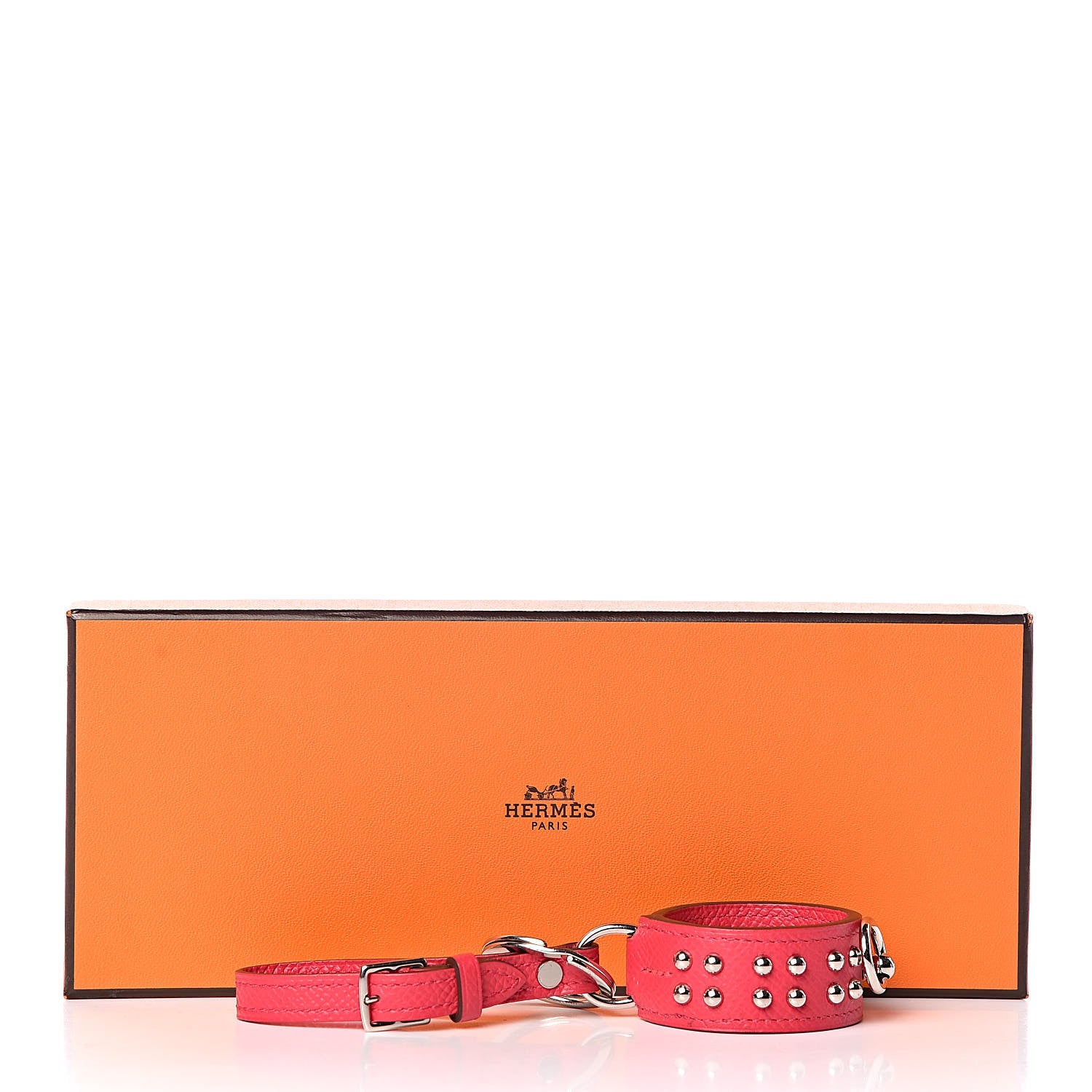 Hermes Epsom Collier de Chien Anneau Key Holder Rose Extreme 3 of 3