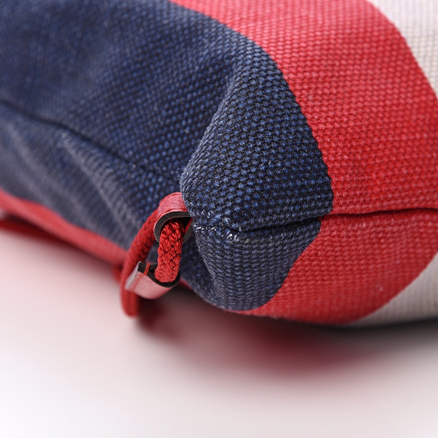 Canvas Logo Sylvie Stripe Drawstring Backpack Red