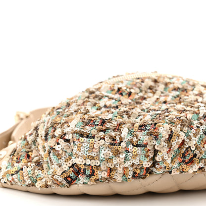 Chanel Sequin Calfskin Sparkling City Waist Bag Fanny Pack Beige 9 of 10