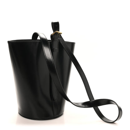 Celine Shiny Calfskin Triomphe Bucket Bag Black 3 of 10