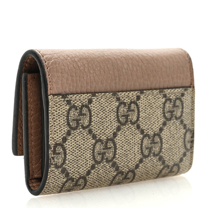 Gucci Dollar Calfskin GG Supreme Monogram GG Marmont 6 Key Holder Case Porcelain Rose Beige Ebony 3 of 8