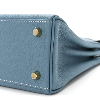 Hermes Togo Kelly Retourne 25 New Blue Jean 10 of 11