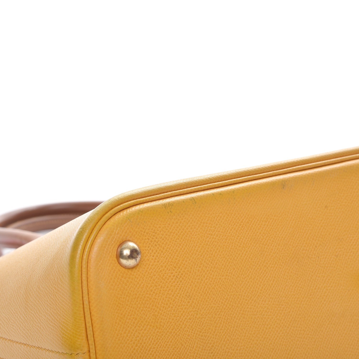 Hermes Courchevel Bi Color Bolide 35 Jaune Gold 13 of 19
