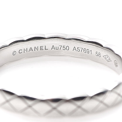 Chanel 18K White Gold Mini Coco Crush Ring 58 8.25 4 of 5