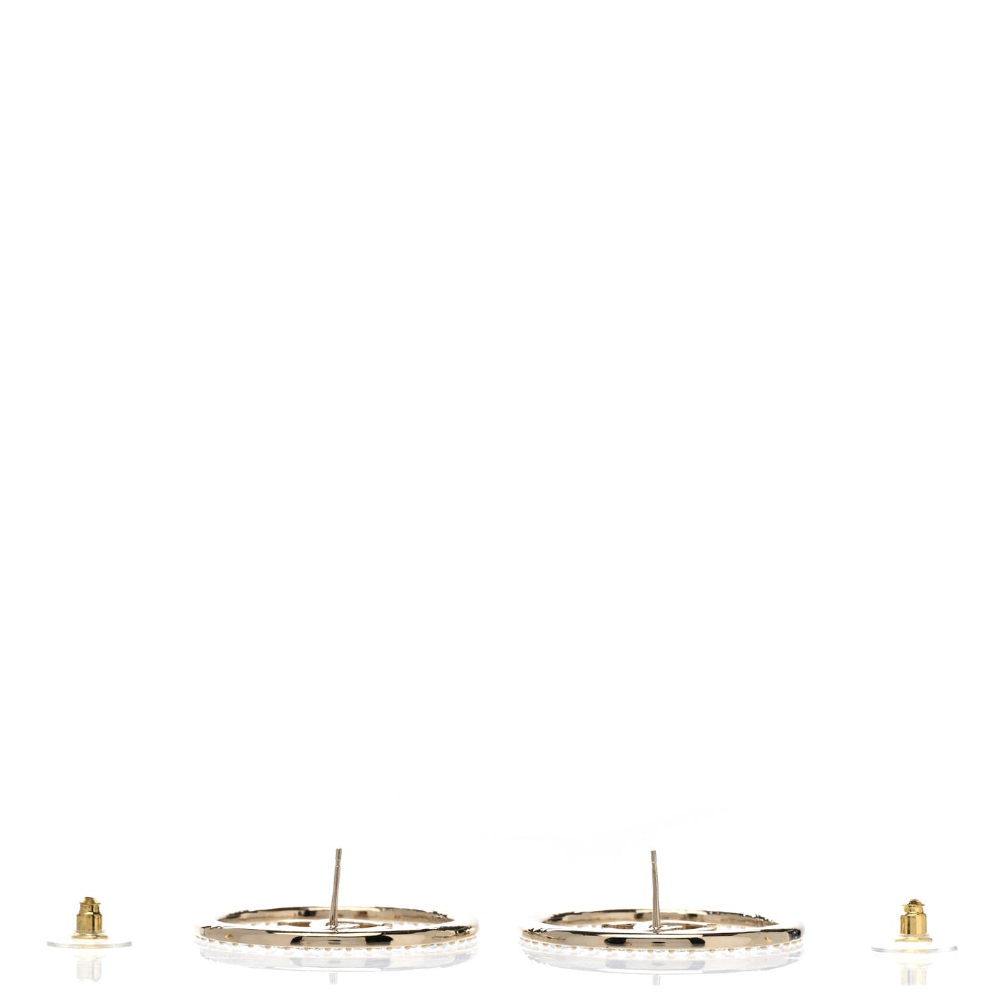 Crystal CC Large Hoop Earrings Gold