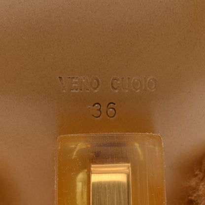 Fendi Mink Ayers Lucite Fendi First 95mm Sandals 36 Natural Brown 7 of 8