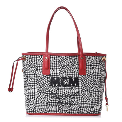 MCM Visetos Medium Liz Reversible Shopper Tote Ruby Red 4 of 11
