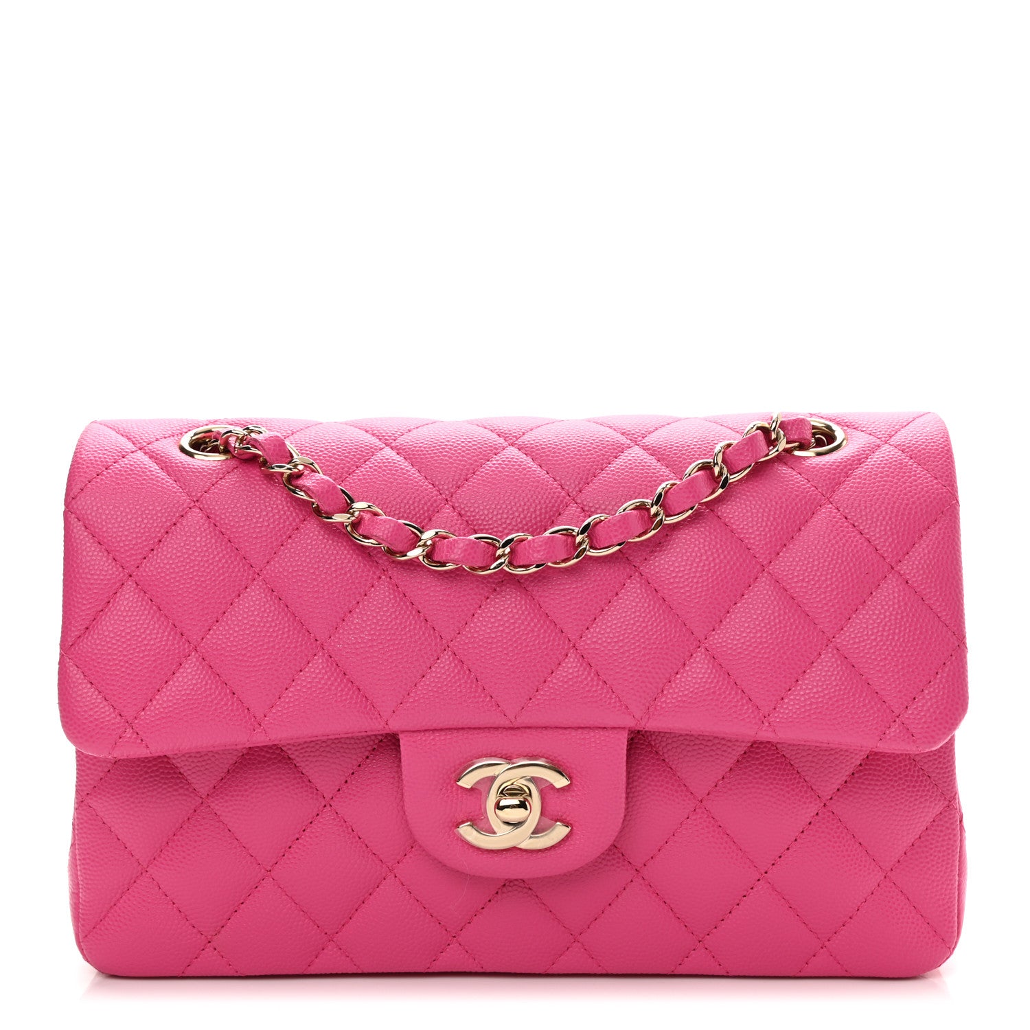 Chanel Caviar Quilted Small Double Flap Dark Pink 1 of 12