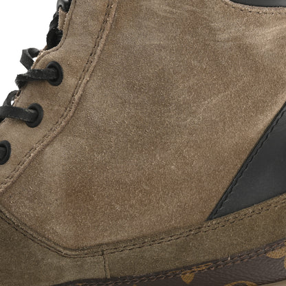 Louis Vuitton Suede Calfskin Monogram Laureate Platform Desert Boots 37.5 Taupe 14 of 17