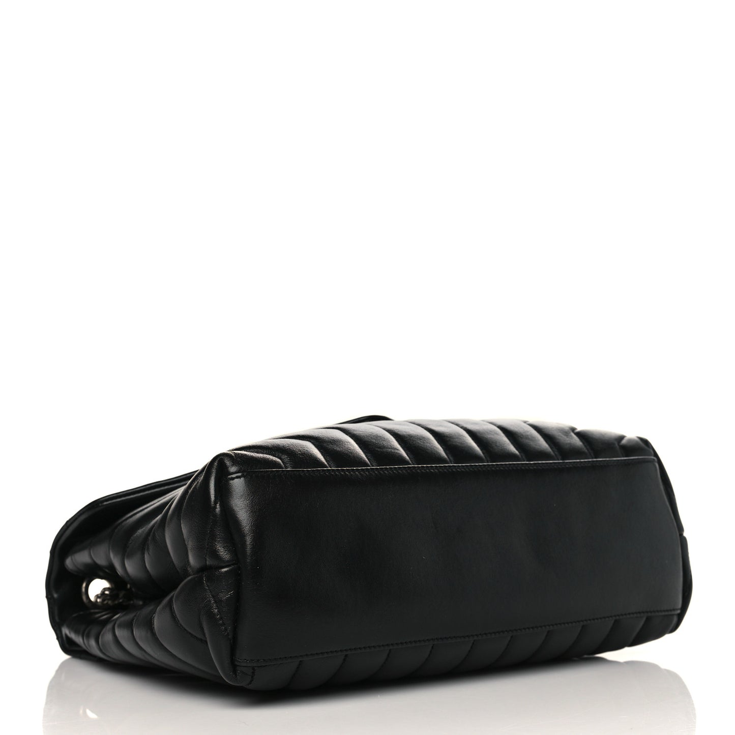 Calfskin Y Quilted Monogram Medium Loulou Chain Satchel Black