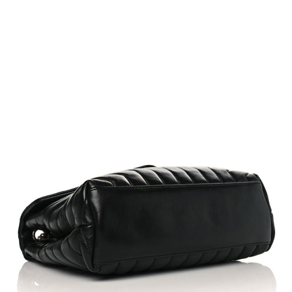 Saint Laurent Calfskin Y Quilted Monogram Medium Loulou Chain Satchel Black 4 of 9