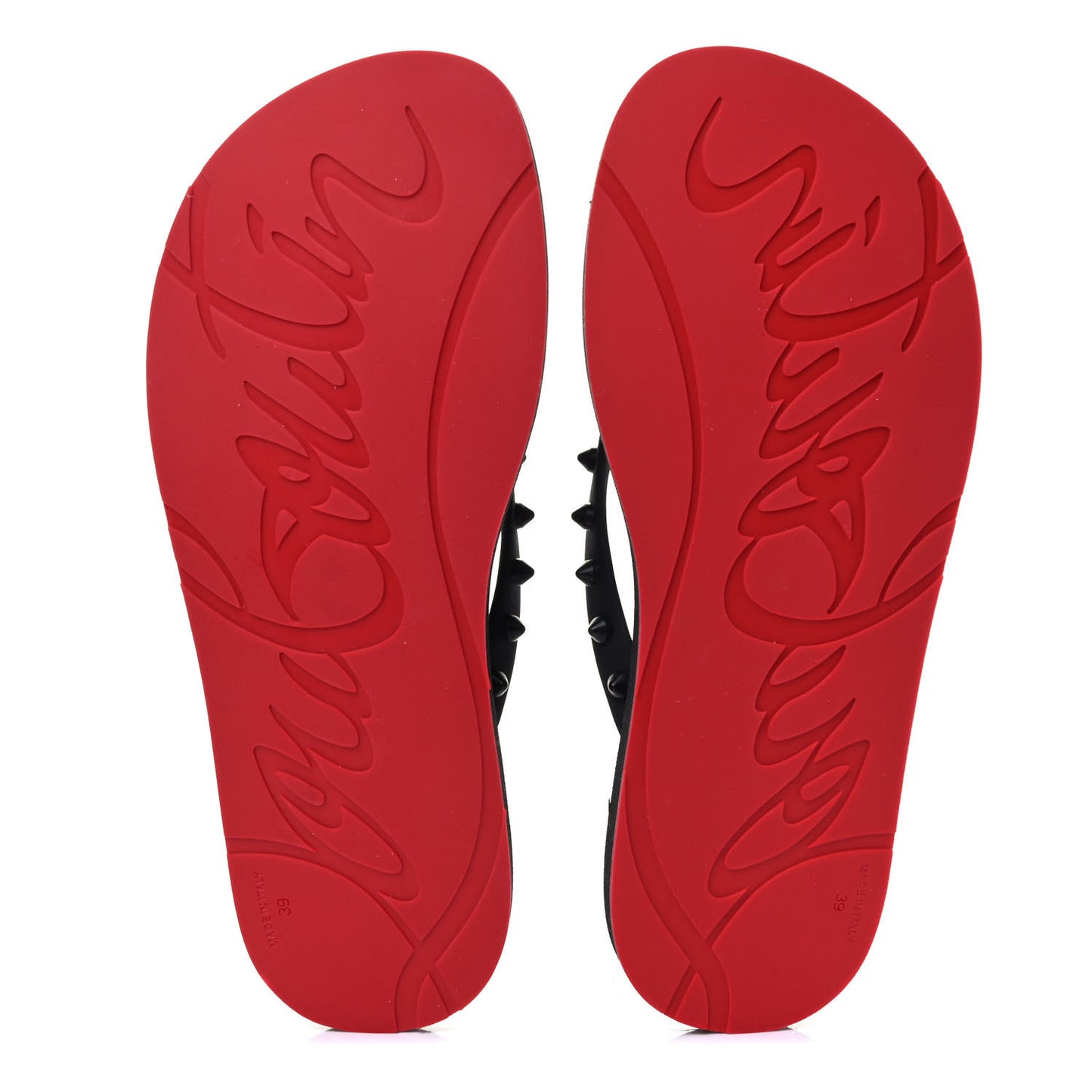 Rubber Spike Loubi Donna Flip Flop 39 Black