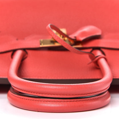 Hermes Taurillon Clemence Birkin 35 Rouge Pivoine 25 of 37