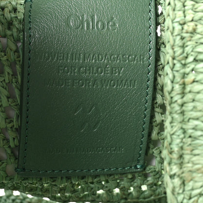 Chloe Raffia Calfskin Summer Banana Hobo Tea Leaf Green 6 of 9