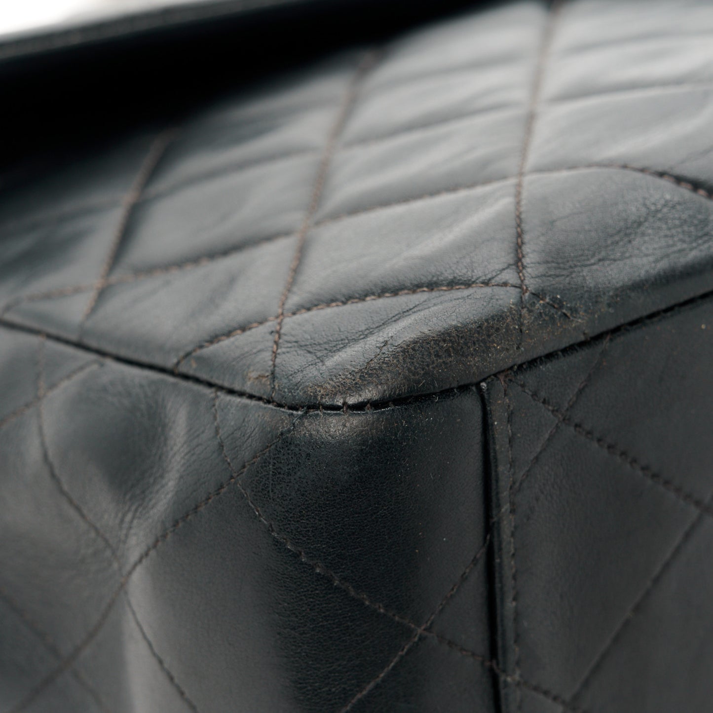 Lambskin Quilted XL Jumbo Single Flap Black