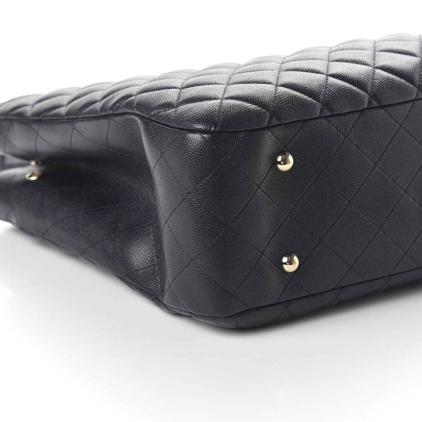 Caviar Quilted Large CC Shopping Tote Navy