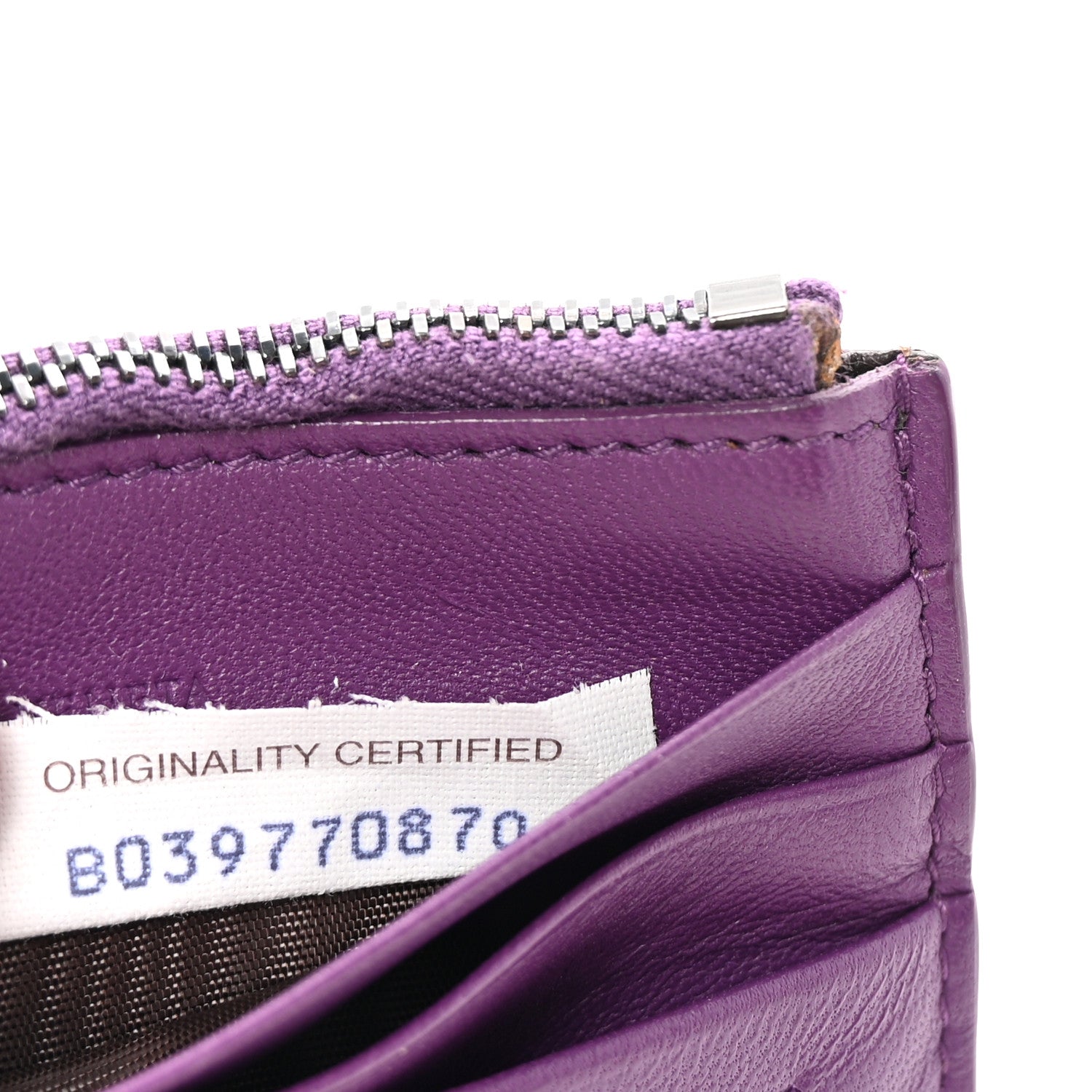 Bottega Veneta Nappa Intrecciato Zip Card Case Purple 7 of 7