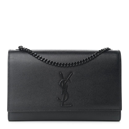 Saint Laurent Grain De Poudre Medium Classic Monogram Kate Satchel Black 1 of 10