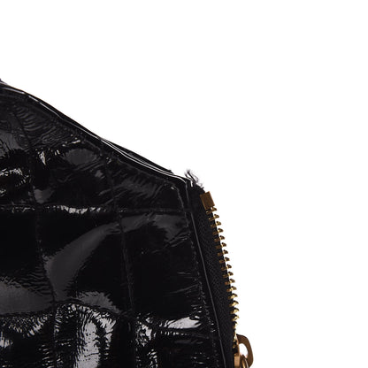 Saint Laurent Patent Crocodile Embossed Tribute Tote Black 10 of 16