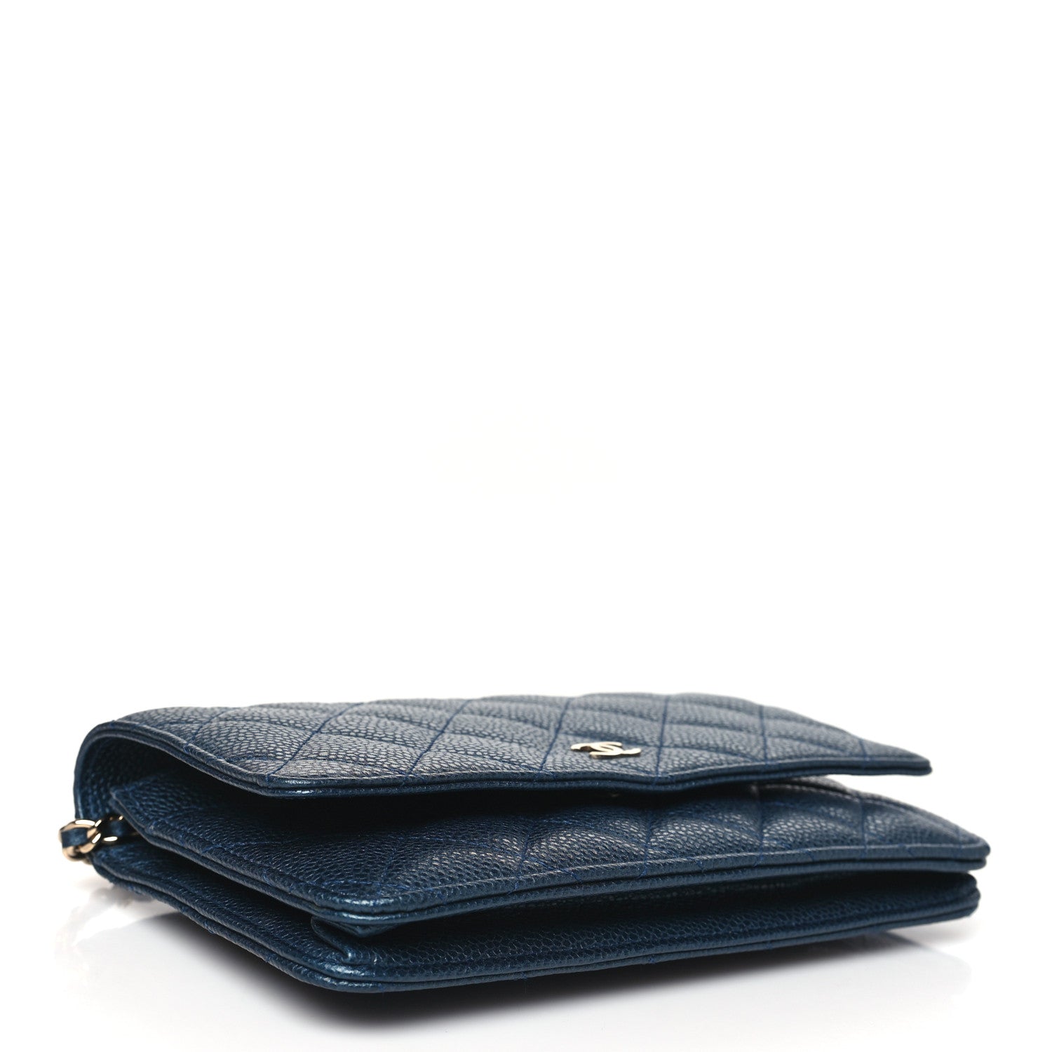 Chanel Caviar Quilted Wallet on Chain WOC Dark Blue 4 of 10