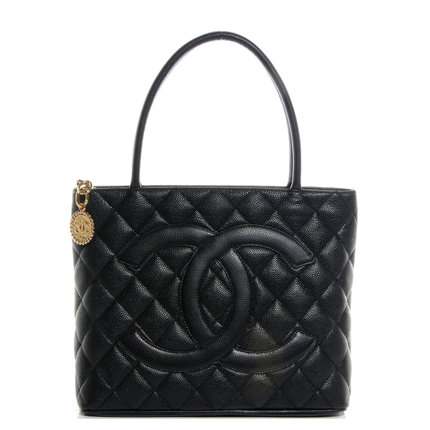 Caviar Medallion Tote Black