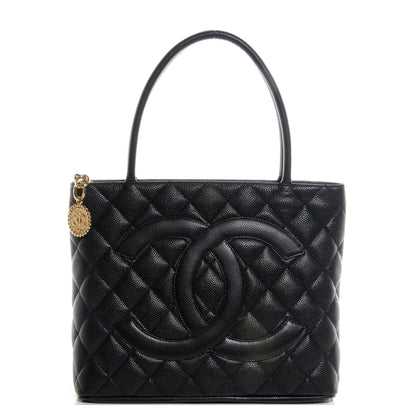 Chanel Caviar Medallion Tote Black 1 of 9