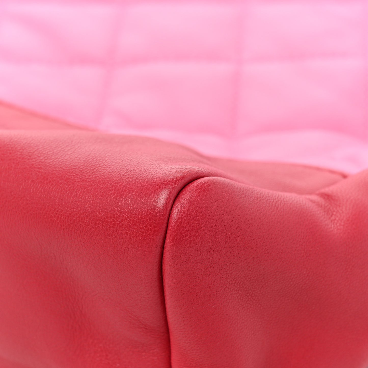 Lambskin Quilted Large 31 Shopping Bag Pink Light Red
