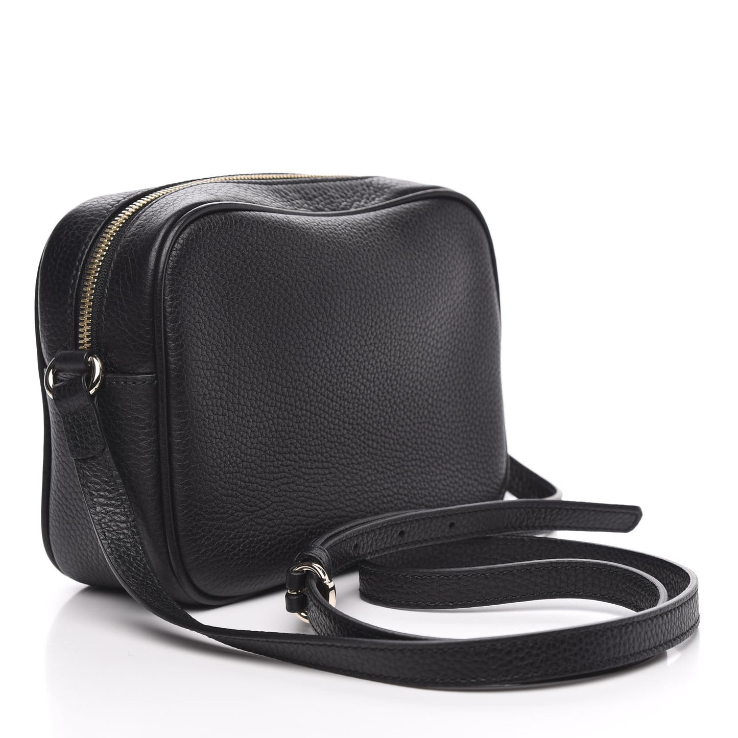Pebbled Calfskin Small Soho Disco Bag Black