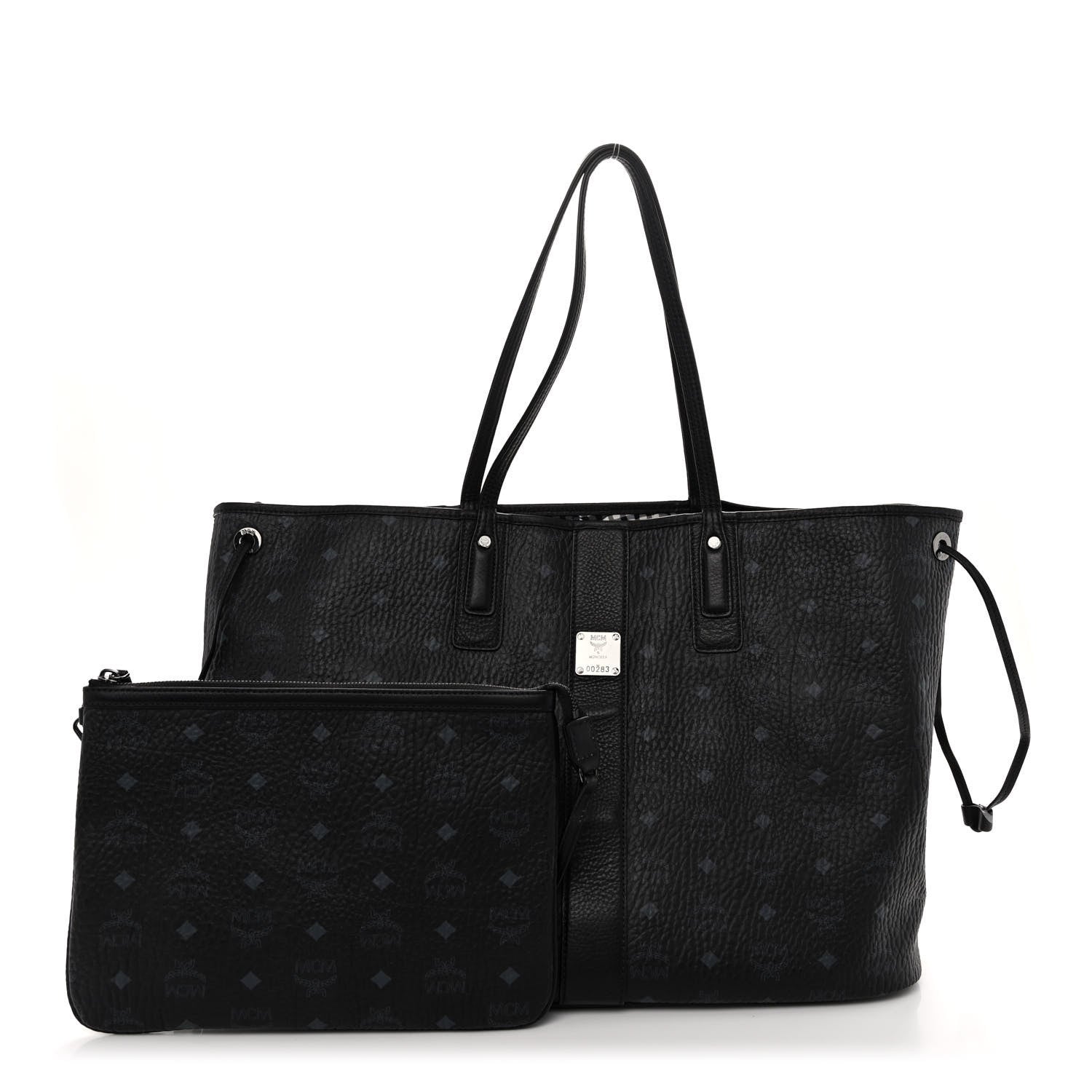 MCM Visetos Large Liz Reversible Shopper Tote Black 1 of 16