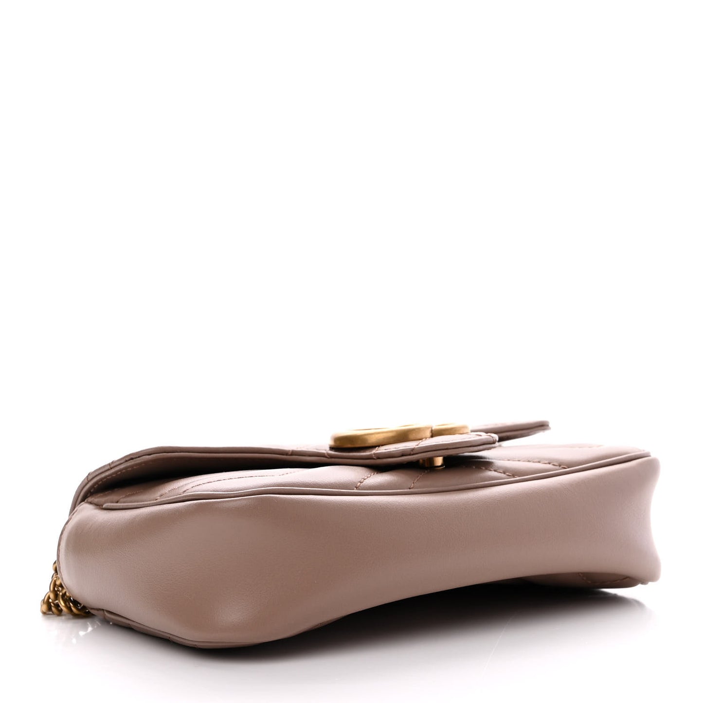 Calfskin Matelasse Super Mini GG Marmont Shoulder Bag Porcelain Rose