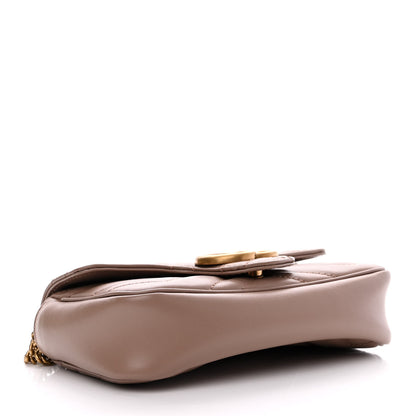 Gucci Calfskin Matelasse Super Mini GG Marmont Shoulder Bag Porcelain Rose 4 of 11