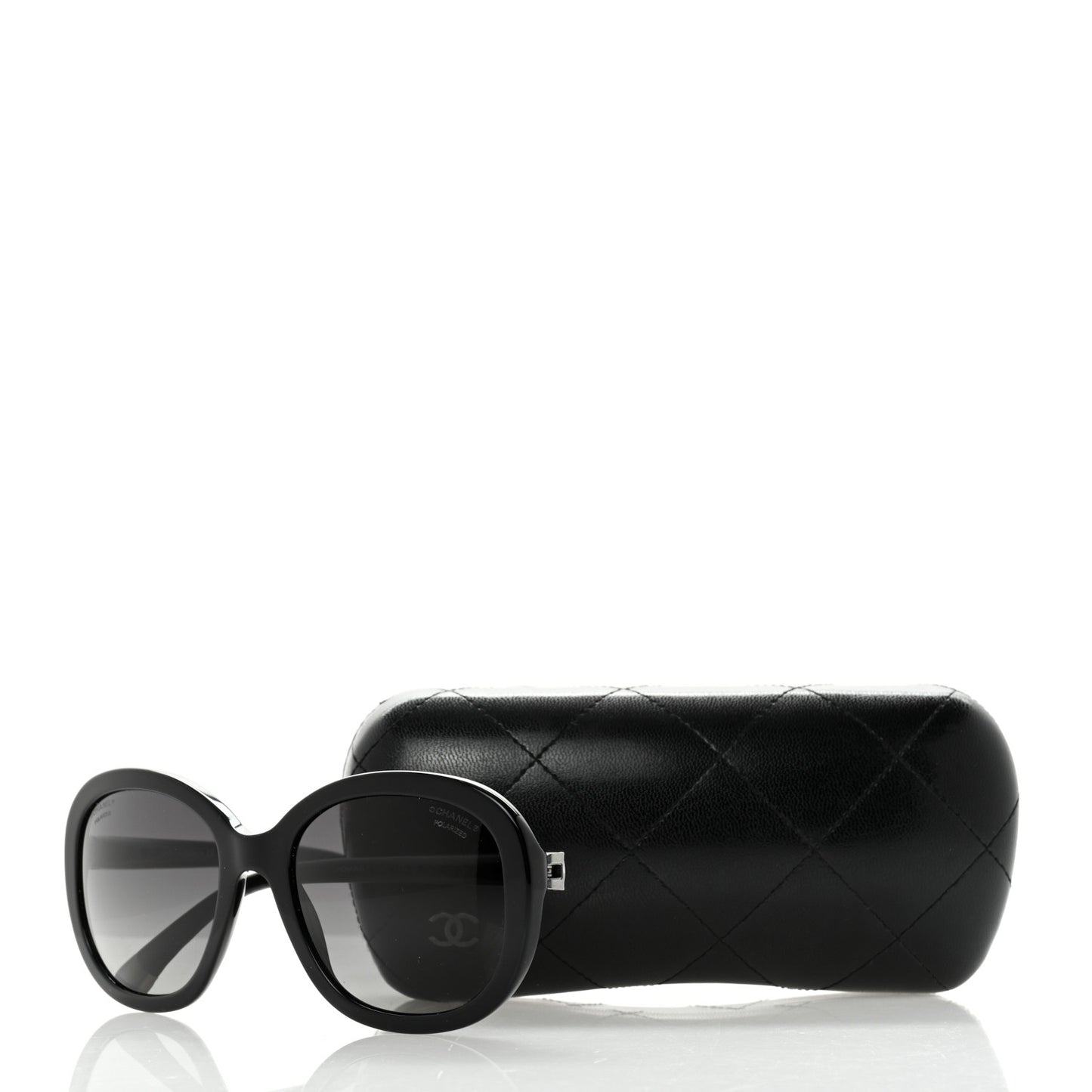 Acetate Quilted CC Polarized Sunglasses 5328 Black