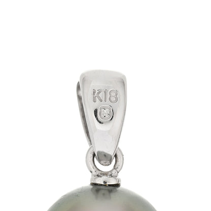 Mikimoto 18K White Gold Black South Sea Pearl 9mm Pendant 3 of 3