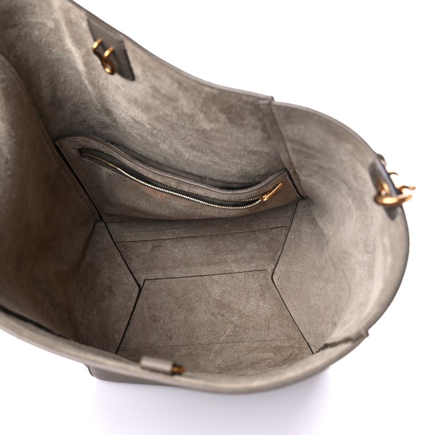 Soft Grained Calfskin Sangle Bucket Bag Taupe