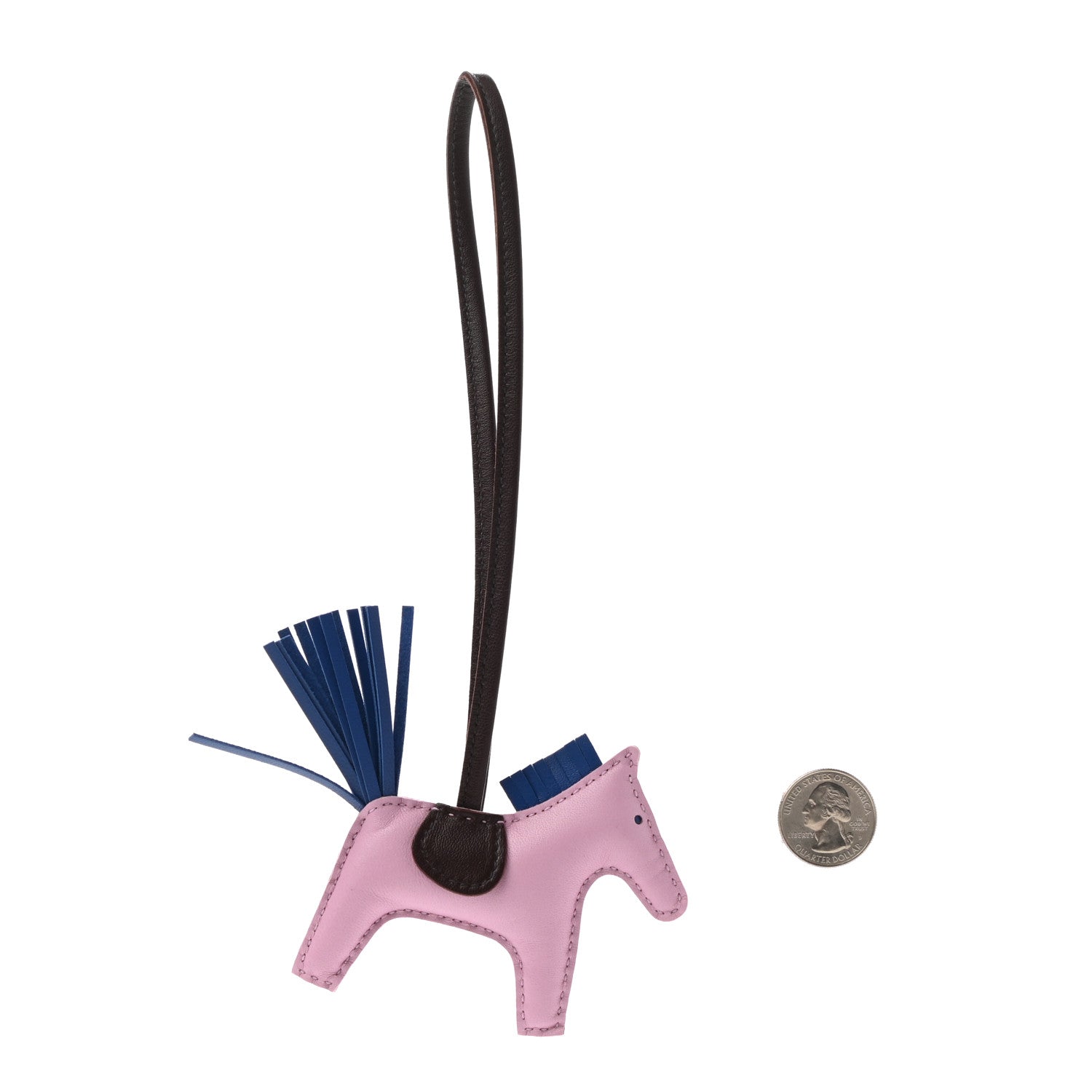 Hermes Milo Lambskin Grigri Rodeo Horse Bag Charm PM Mauve Sylvestre Bleu France Rouge Sellier 2 of 4
