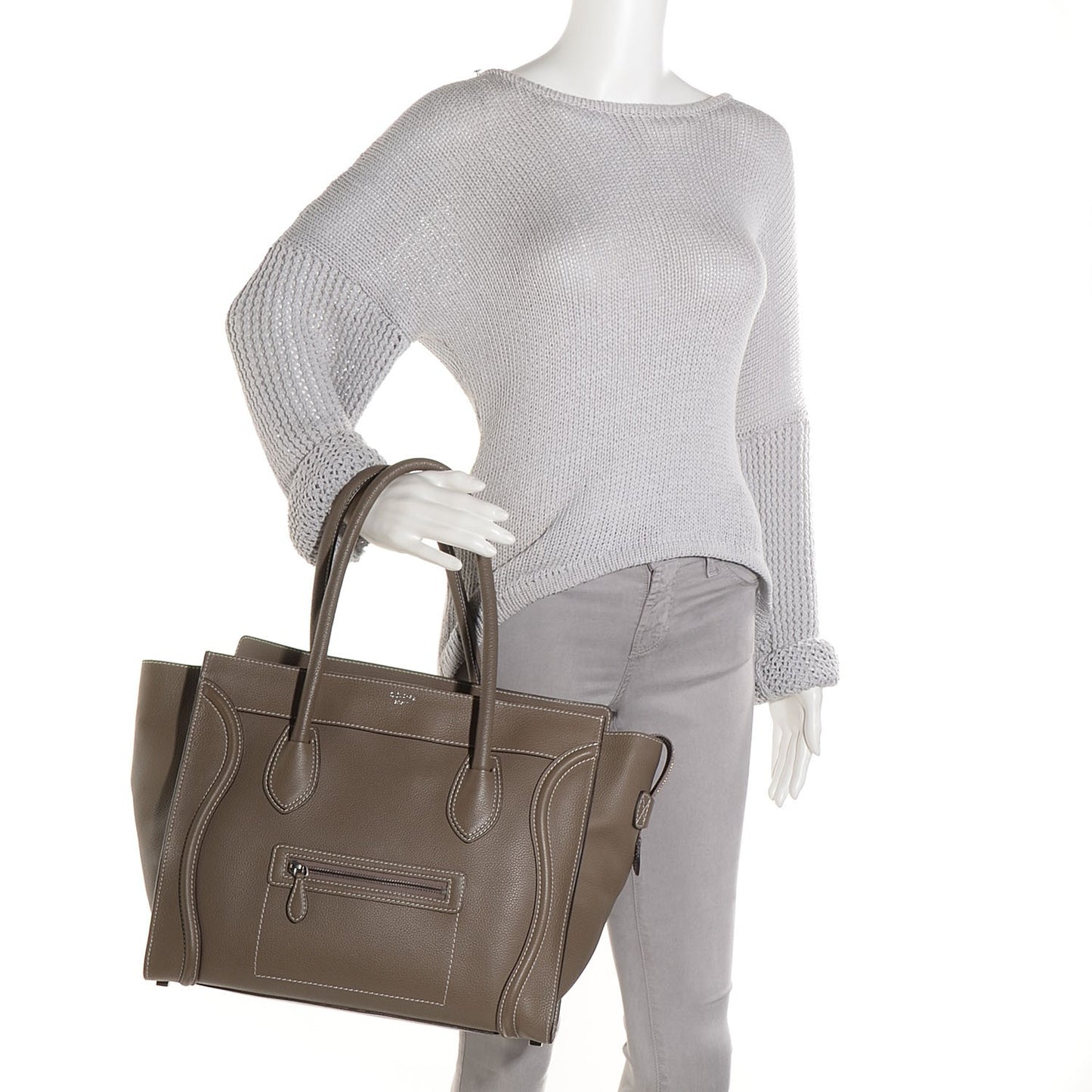 Drummed Calfskin Shoulder Luggage Souris
