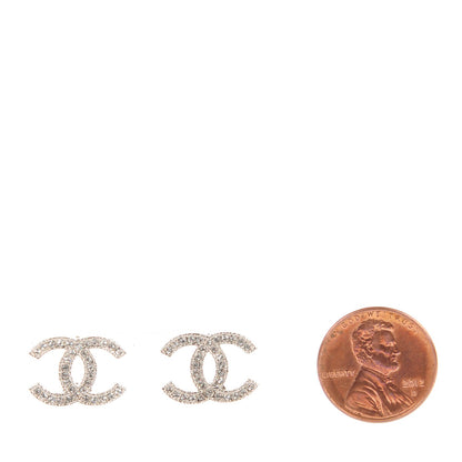 Chanel Crystal CC Earrings Silver 2 of 4