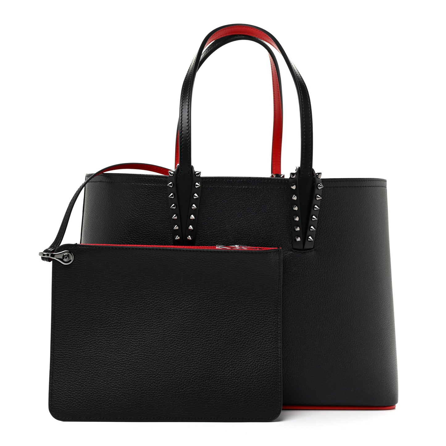 Calfskin Spikes Small East West Cabata Tote Black