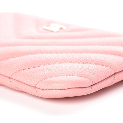 Chanel Caviar Chevron Quilted Small Cosmetic Case Pink 9 of 10
